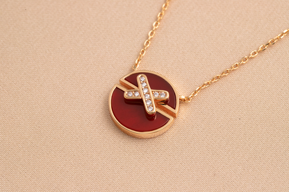 [Glitter Jewelry]JEUX DE PINK GOLD DIAMOND NECKLACE
