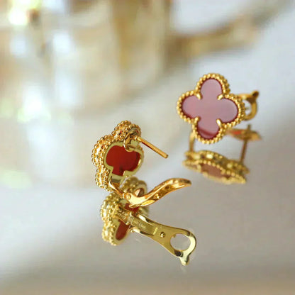 [Glitter Jewelry]CLOVER MEDIUM 1 MOTIFS CARNELIAN  EARRINGS