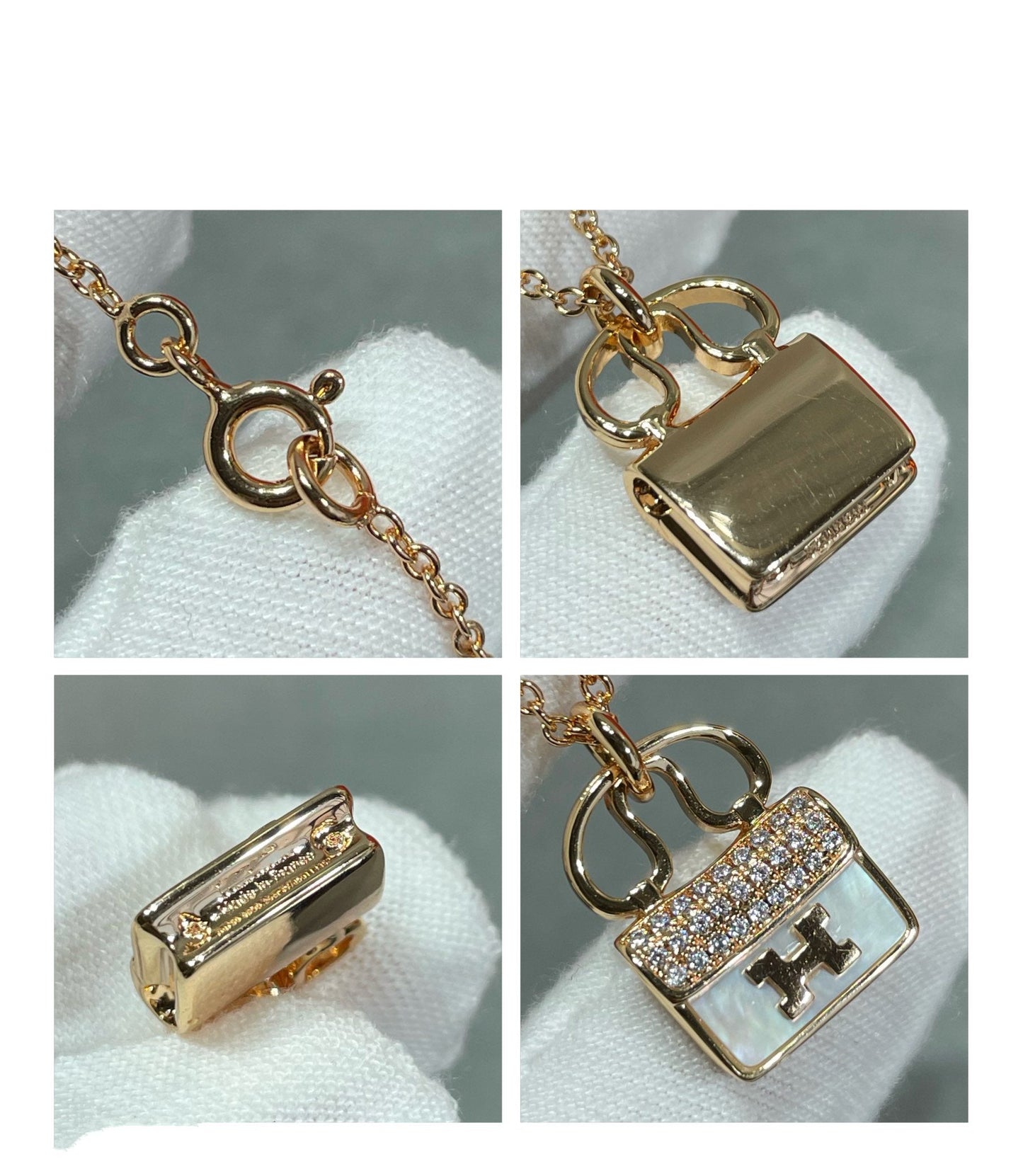 [Glitter Jewelry]H CIRCE MOISSANITE PENDANT NECKLACE GOLD