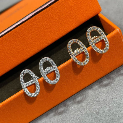 [グリッタージュエリー]HM フルダイヤモンド ピッグノーズ スタッドピアス