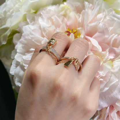 [Glitter Jewelry]HM KELLY CLOCHETTE DOUBLE RING IN  WITH DIAMONDS