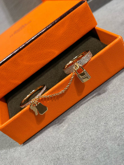 [Glitter Jewelry]HM KELLY CLOCHETTE DOUBLE RING IN  WITH DIAMONDS
