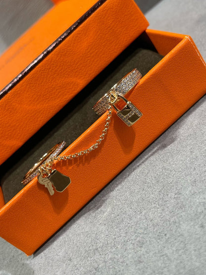 [Glitter Jewelry]HM KELLY CLOCHETTE DOUBLE RING IN  WITH DIAMONDS