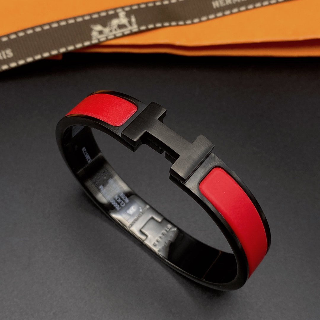 [グリッタージュエリー]CLIC HM SO ブラックレッドブレスレット