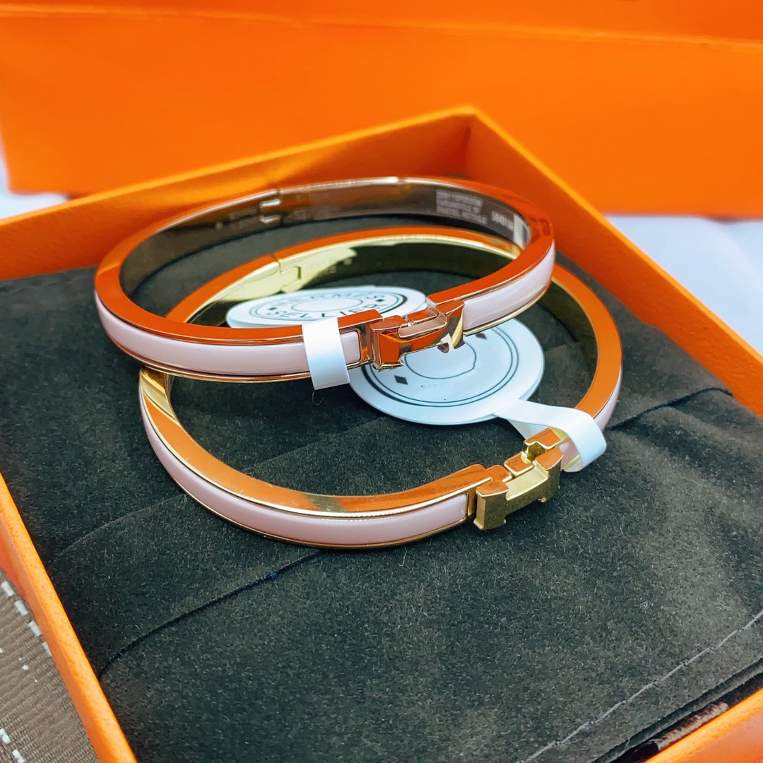 [グリッタージュエリー]クラシック HM クリック ピンク 8mm エナメルブレスレット