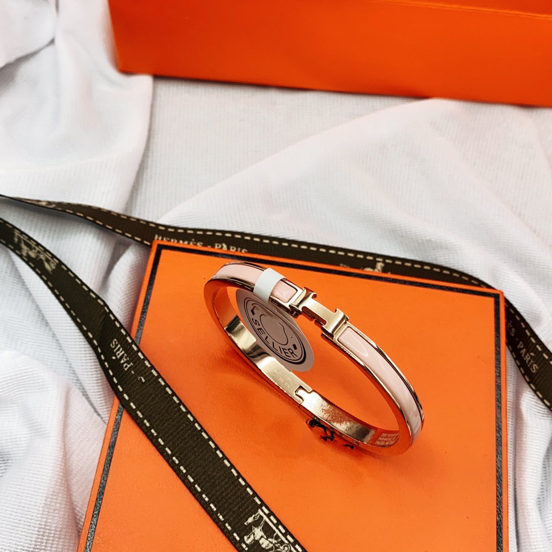 [グリッタージュエリー]クラシック HM クリック ピンク 8mm エナメルブレスレット