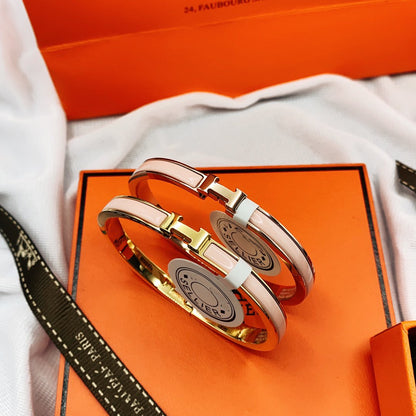 [グリッタージュエリー]クラシック HM クリック ピンク 8mm エナメルブレスレット