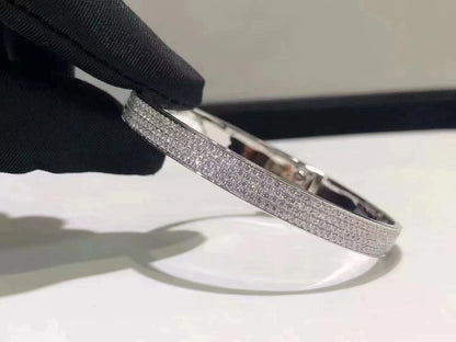 [Glitter Jewelry]HM KELLY BRACELET IN SILVER AND FULL PAVE DIAMOND