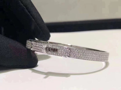 [Glitter Jewelry]HM KELLY BRACELET IN SILVER AND FULL PAVE DIAMOND