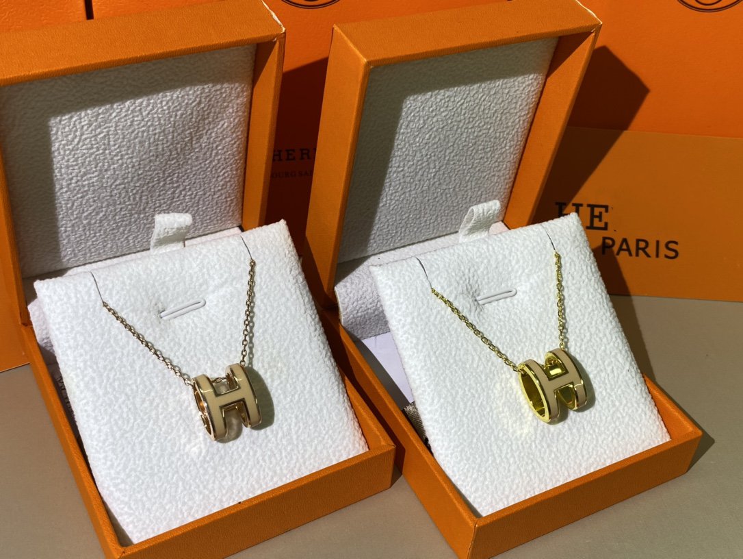 [Glitter Jewelry]HM CLIC YELLOW ENAMEL GOLD NECKLACE