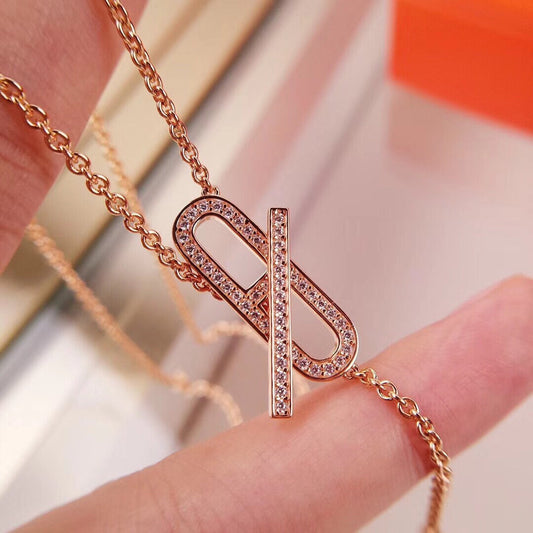[Glitter Jewelry]HM FIRE PIG NOSE NECKLACE TRENDY STREET
