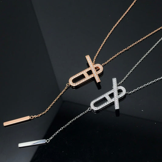 [Glitter Jewelry]HM NECKLACE PLATINUM ROSE GOLD DIAMOND