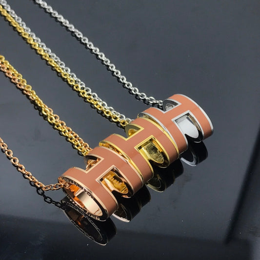 [Glitter Jewelry]H NECKLACE BROWN