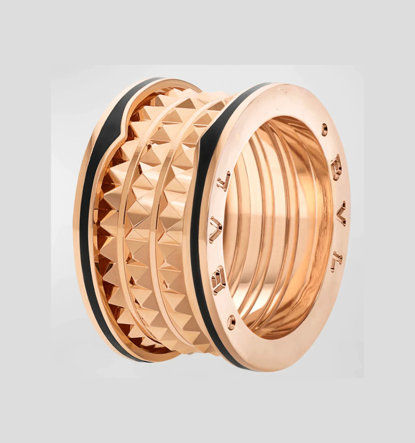 [Glitter Jewelry]ZERO 1 ROCK BLACK CERAMIC PINK GOLD LARGE MODEL