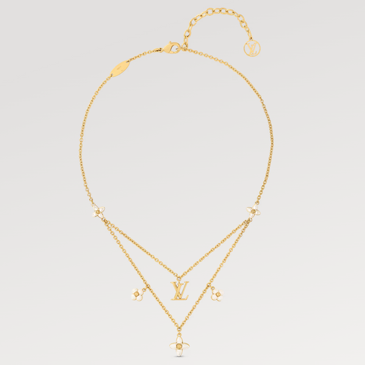 [Glitter Jewelry]FLOWERGRAM GOLD MOP DOUBLE ROW NECKLACE