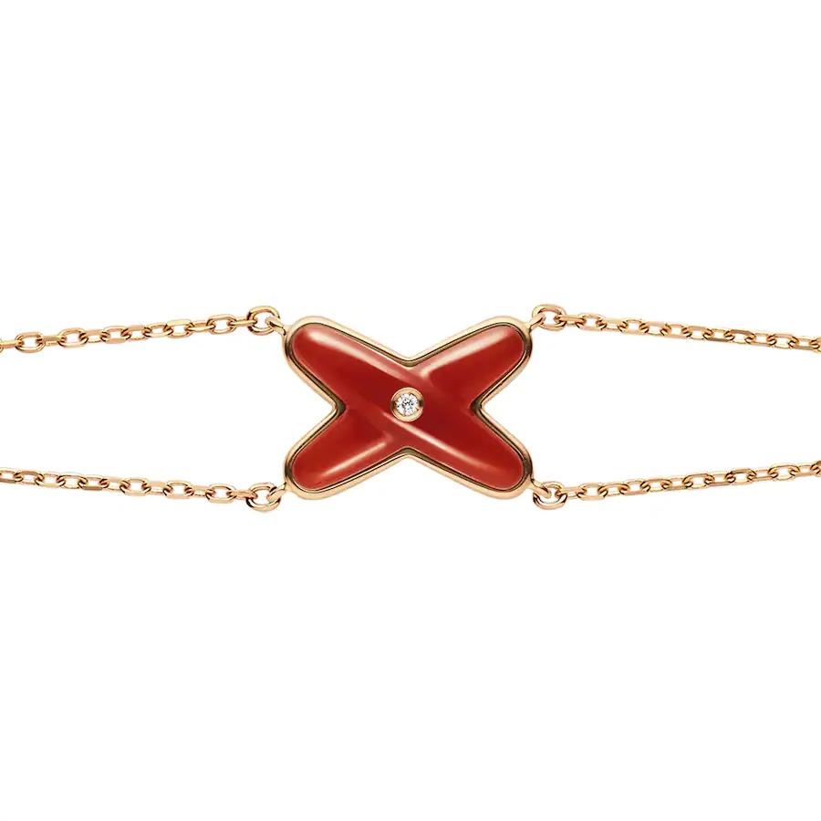[Glitter Jewelry]JEUX BRACELET CARNELIAN PINK GOLD 1 DIAMOND