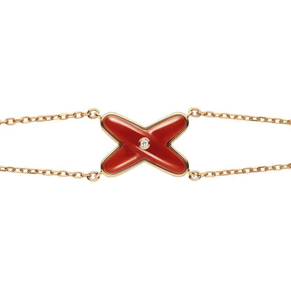 [Glitter Jewelry]JEUX BRACELET CARNELIAN PINK GOLD 1 DIAMOND