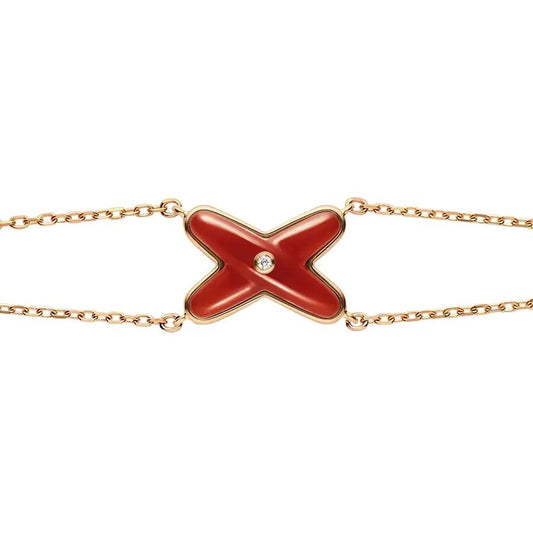 [Glitter Jewelry]JEUX BRACELET CARNELIAN PINK GOLD 1 DIAMOND