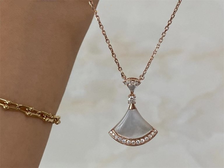 [Glitter Jewelry]DREAM NECKLACE MOP PINK GOLD DIAMOND