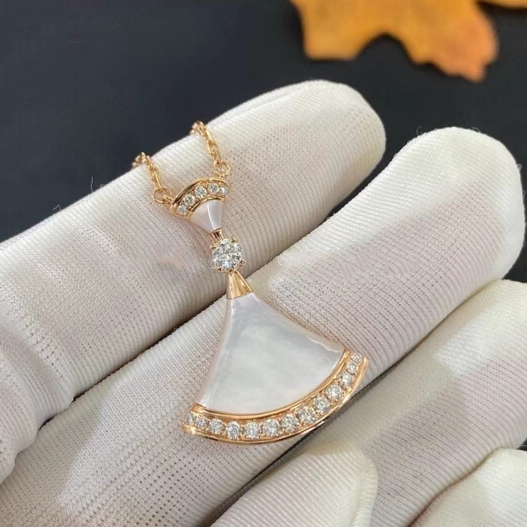 [Glitter Jewelry]DREAM NECKLACE MOP PINK GOLD DIAMOND