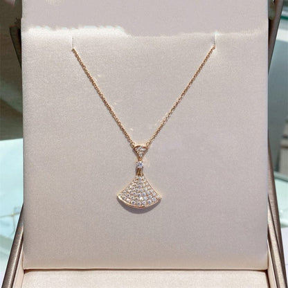 [Glitter Jewelry]DREAM NECKLACE PINK GOLD FULL DIAMOND