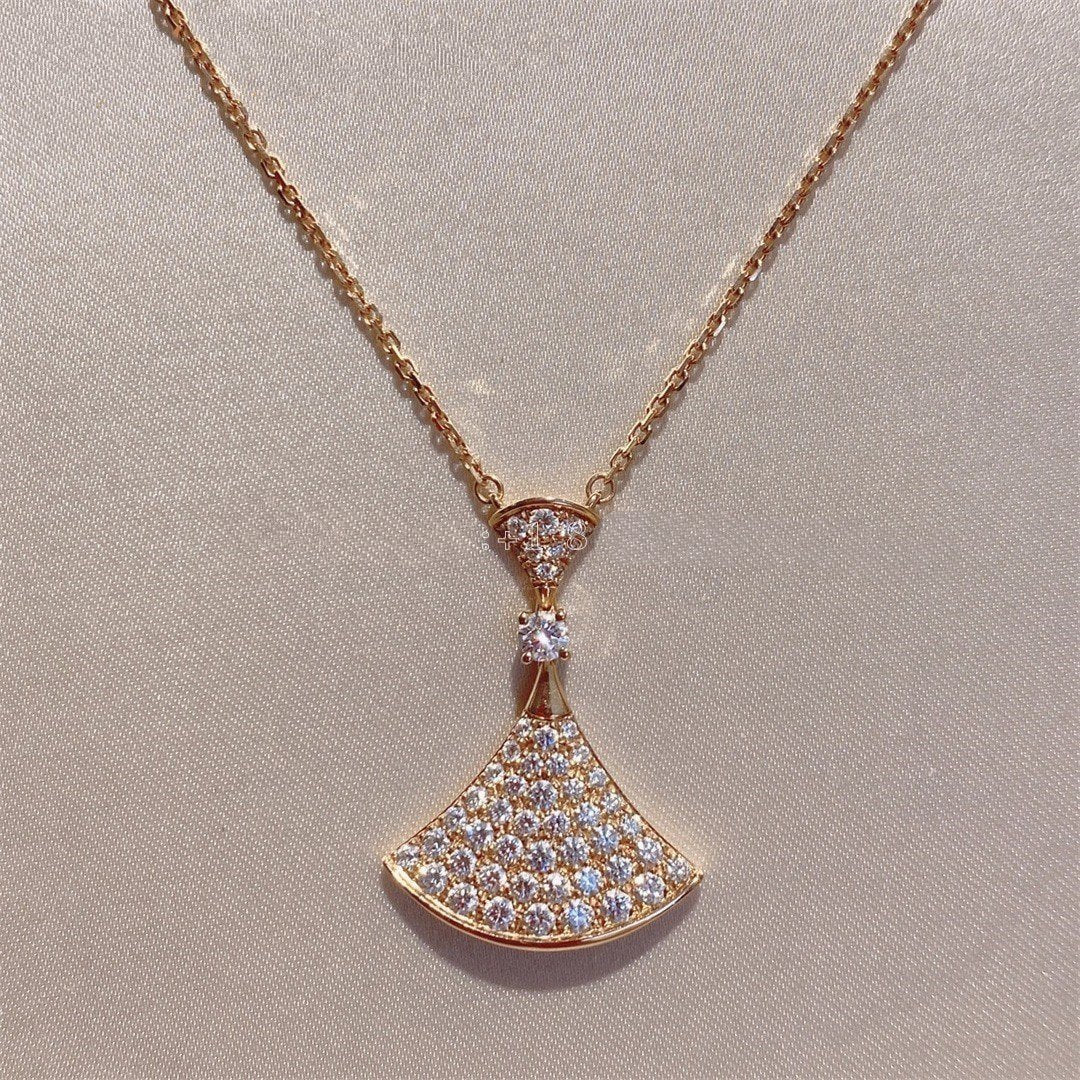 [Glitter Jewelry]DREAM NECKLACE PINK GOLD FULL DIAMOND