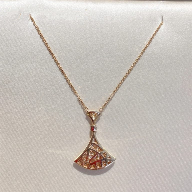 [Glitter Jewelry]DREAM NECKLACE PINK GOLD FULL DIAMOND