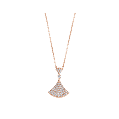 [Glitter Jewelry]DREAM NECKLACE PINK GOLD FULL DIAMOND