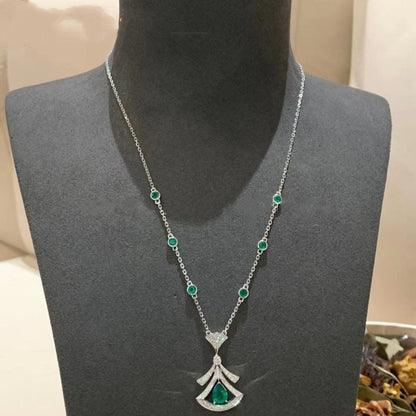 [Glitter Jewelry]DREAM NECKLACE MALACHITE DIAMOND SILVER