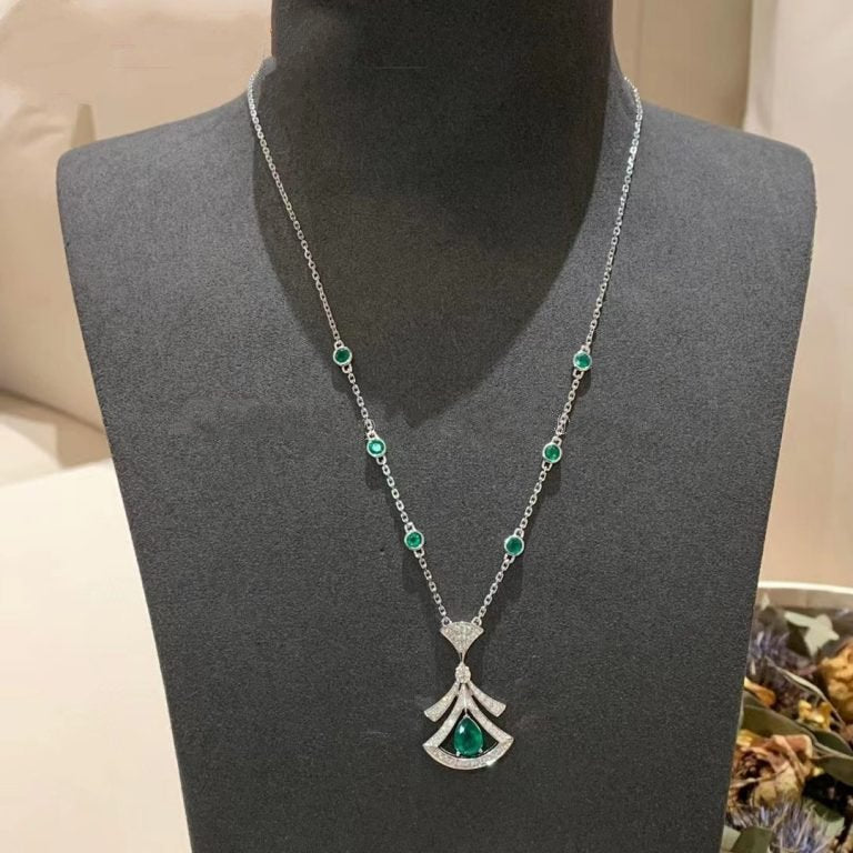 [Glitter Jewelry]DREAM NECKLACE MALACHITE DIAMOND SILVER