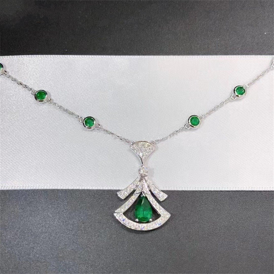 [Glitter Jewelry]DREAM NECKLACE MALACHITE DIAMOND SILVER