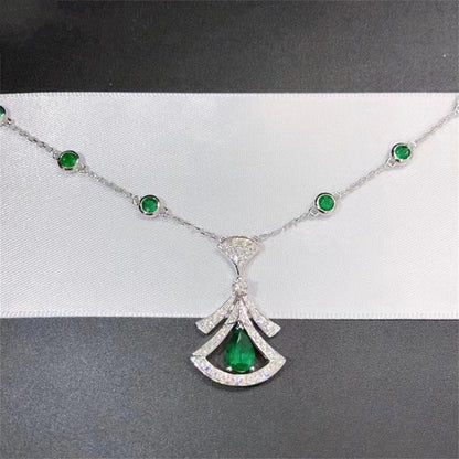[Glitter Jewelry]DREAM NECKLACE MALACHITE DIAMOND SILVER