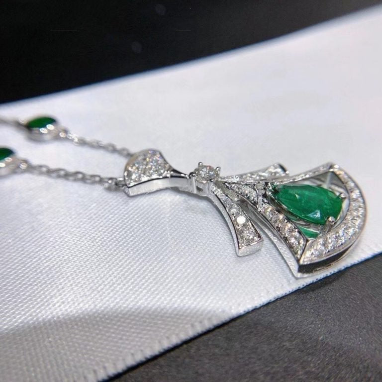 [Glitter Jewelry]DREAM NECKLACE MALACHITE DIAMOND SILVER