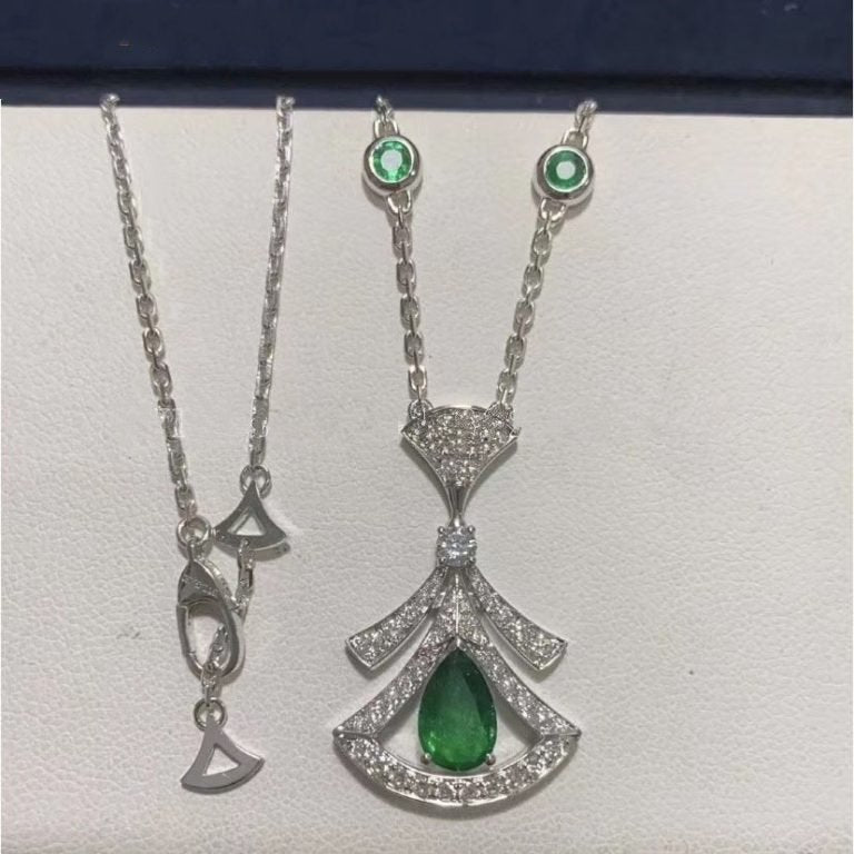 [Glitter Jewelry]DREAM NECKLACE MALACHITE DIAMOND SILVER