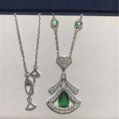 [Glitter Jewelry]DREAM NECKLACE MALACHITE DIAMOND SILVER