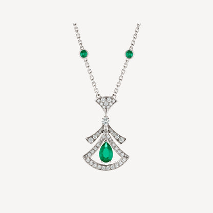 [Glitter Jewelry]DREAM NECKLACE MALACHITE DIAMOND SILVER