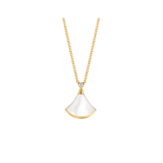 [Glitter Jewelry]DREAM NECKLACE WHITE MOP GOLD 1 DIAMOND