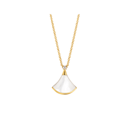 [Glitter Jewelry]DREAM NECKLACE WHITE MOP GOLD 1 DIAMOND