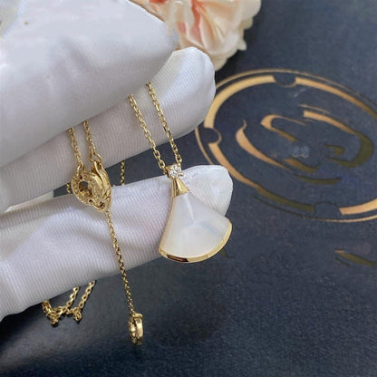 [Glitter Jewelry]DREAM NECKLACE WHITE MOP GOLD 1 DIAMOND