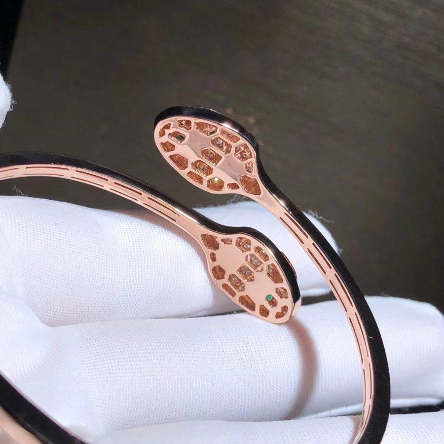 [Glitter Jewelry]SERPENTI BRACELET PINK GOLD MALACHITE DIAMOND DOUBLE SNAKE