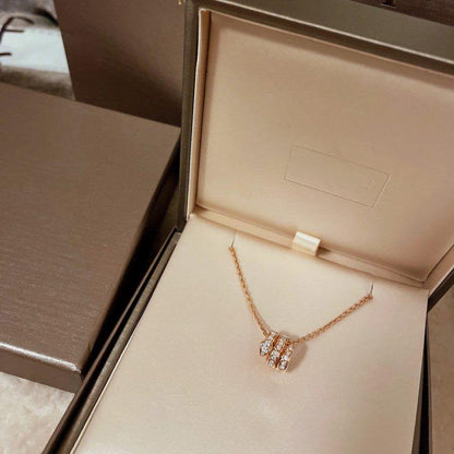 [Glitter Jewelry]SERPENTI PINK GOLD NECKLACE DOUBLE RING DIAMOND