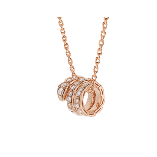 [Glitter Jewelry]SERPENTI PINK GOLD NECKLACE DOUBLE RING DIAMOND