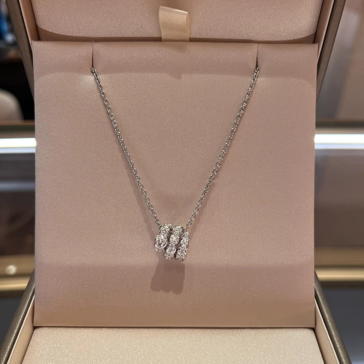 [Glitter Jewelry]SERPENTI  NECKLACE DOUBLE RING DIAMOND