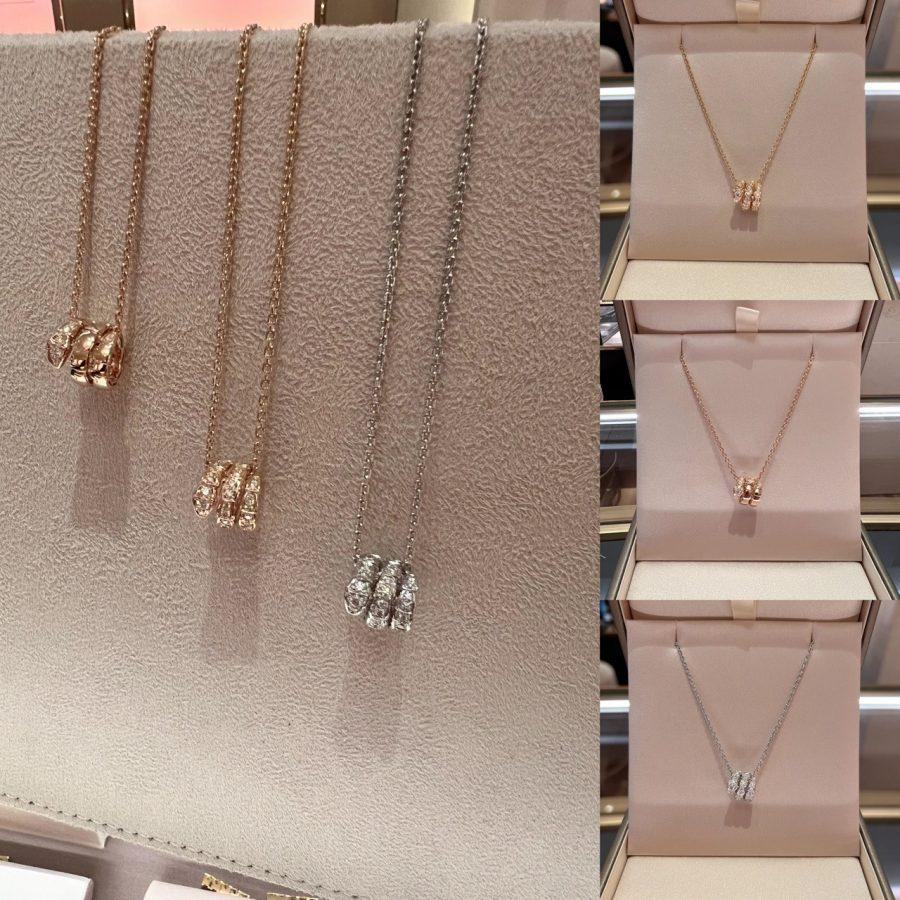 [Glitter Jewelry]SERPENTI  NECKLACE DOUBLE RING DIAMOND
