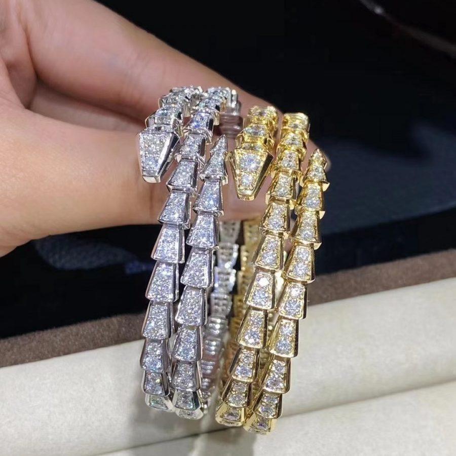[Glitter Jewelry]SERPENTI BRACELET GOLD DIAMOND DOUBLE ROW