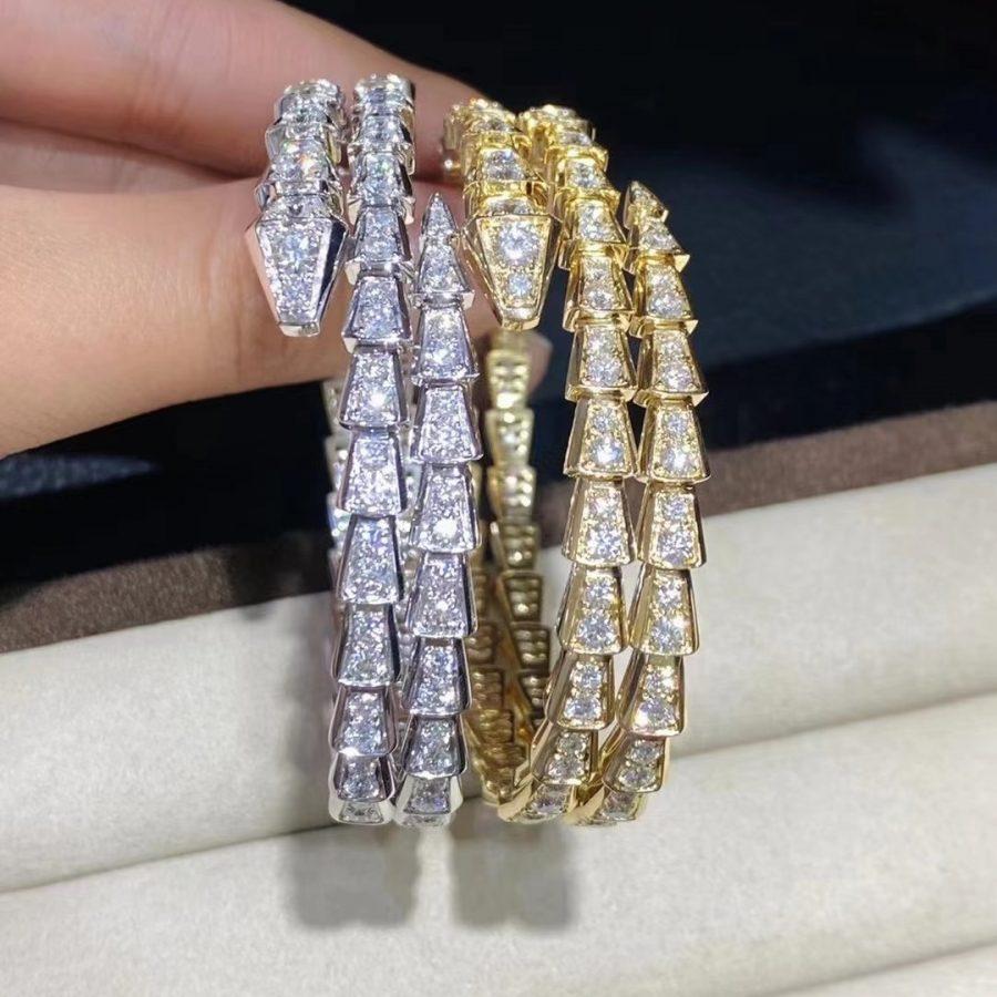 [Glitter Jewelry]SERPENTI BRACELET GOLD DIAMOND DOUBLE ROW