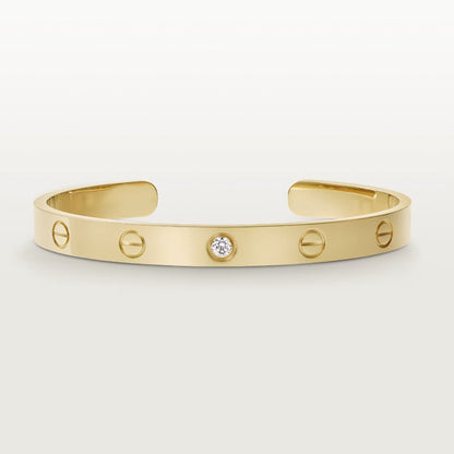 [Glitter Jewelry]LOVE BRACELET 6.1MM 1 DIAMOND OPEN CUFF