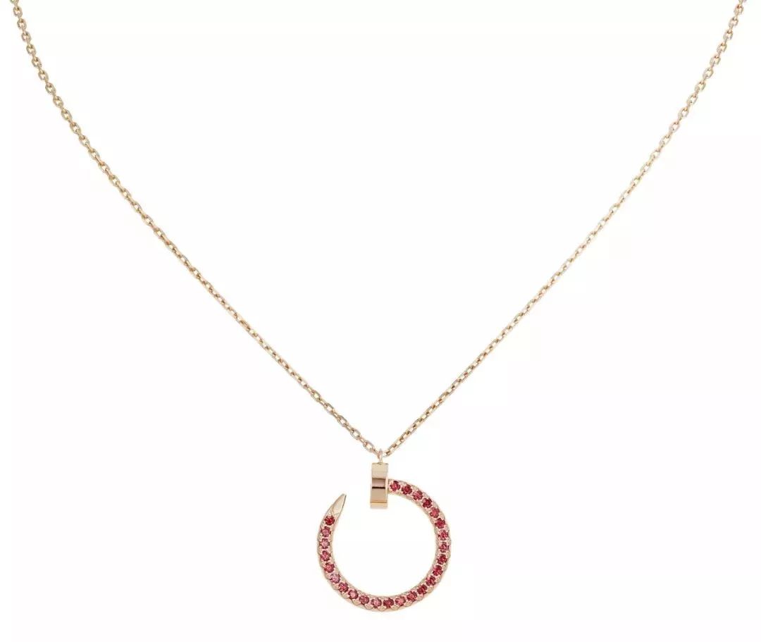 [Glitter Jewelry]JUSTE NECKLACE GOLD RED DIAMONDS