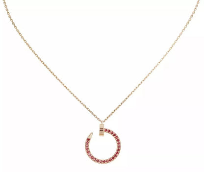 [Glitter Jewelry]JUSTE NECKLACE GOLD RED DIAMONDS