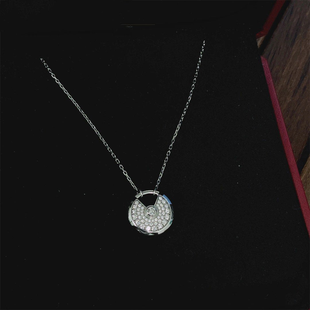 [Glitter Jewelry]AMULETTE SILVER FULL DIAMOND NECKLACE